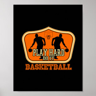 Poster Basket-ball Jouer dur le faire
