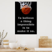 Poster Basket-ball Motivation Inspiration Réussite (Cuisine)