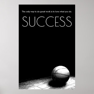 Poster Basket-ball motivé en noir blanc