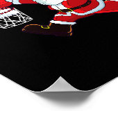 Poster Basket-ball Noël Père Noël Chelem Dunk Hommes Garç (Coin)