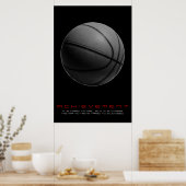 Poster Basket-ball noir blanc motivationnel (Cuisine)