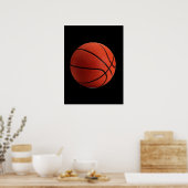Poster Basket-ball noir orange (Cuisine)
