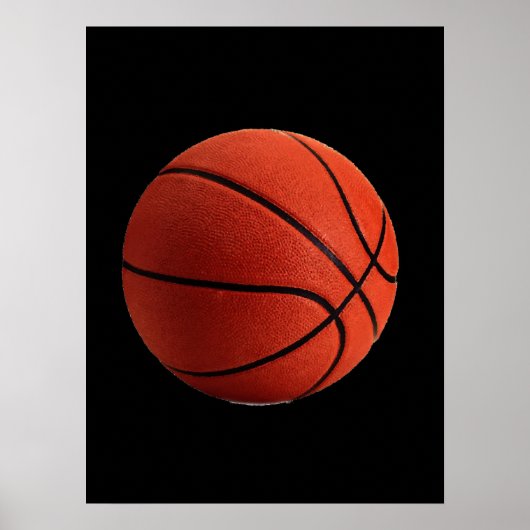 Poster Basket-ball noir orange (Devant)