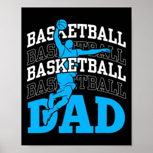 Poster Basket-ball Papa Coach Team Match Joueur Père Dadd