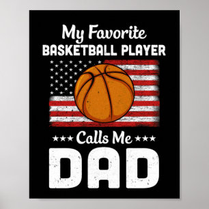 Poster Basket-ball papa Mon favori Lecteur de basket-ball