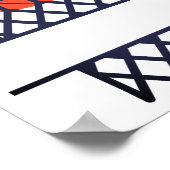 Poster Basket-Ball Personnalisé Et Monogramme De Fraction (Coin)