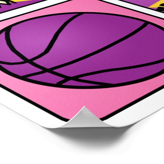 Poster Basket-ball PInk (Coin)
