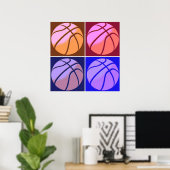 Poster Basket-ball Pop Art (Bureau à domicile)