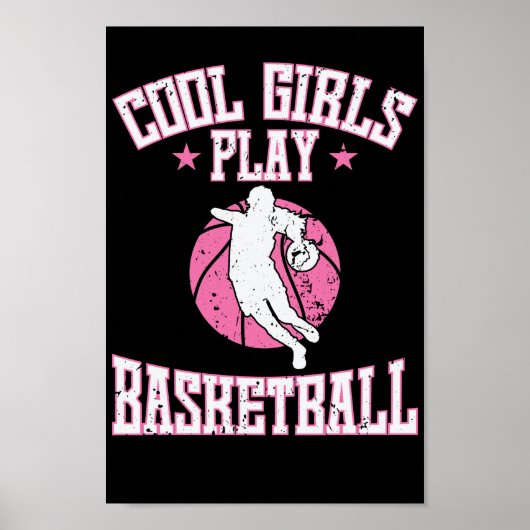 Poster Basket-ball pour filles "Cool Girls play Basket (Devant)