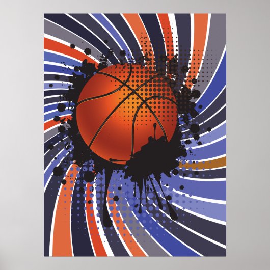 Poster Basket-ball rétro (Devant)