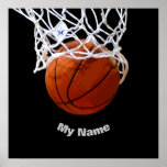 Poster Basket-ball Votre nom<br><div class="desc">Images et oeuvres d'art du sport numérique - We Love Basketball - American Popular Sports</div>