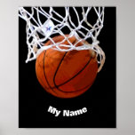 Poster Basket-ball Votre nom Personnalisé<br><div class="desc">Images et oeuvres d'art du sport numérique - We Love Basketball - American Popular Sports</div>
