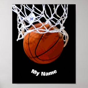 Poster Basket-ball Votre nom Personnalisé