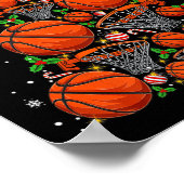 Poster Basket-ball Xmas Tree Lights Père Noël Basket-ball (Coin)