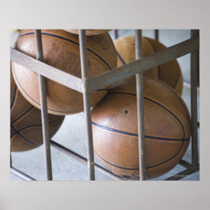 Poster Basket-balls dans un panier
