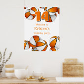 Poster basket blanc orange bienvenue (Cuisine)