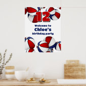 Poster basket bleu rouge bienvenue (Cuisine)