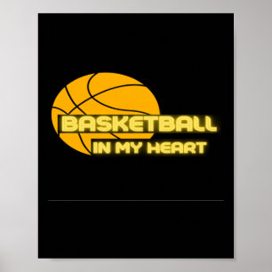 Poster Basket Dans Mon Coeur Drôle S - Don Pour