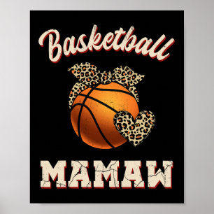 Poster Basket Mamaw Bandana Leopard Coeur fans Mère