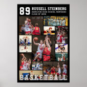 Poster Basketball 13 Photo Collage Player Name Number (Devant)