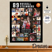 Poster Basketball 30 Photo Collage Player Number