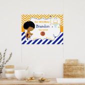 Poster Basketball African American Boy Anniversaire (Cuisine)