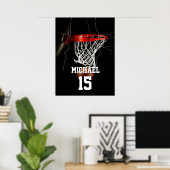 Poster Basketball Ajouter Votre Nom Et Votre Numéro (Bureau à domicile)