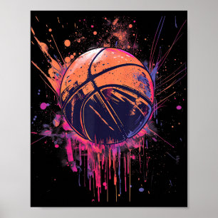 Poster Basketball Aquarelle Dessin Armoire Basketball P