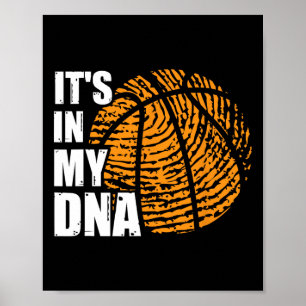 Poster Basketball C'est dans mon ADN empreintes digitales