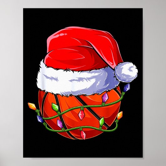 Poster Basketball Christmas Boy Apparel, Funny Santa Srt (Devant)