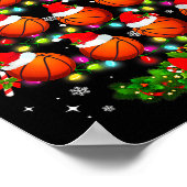 Poster Basketball Christmas Tree Lights Red Santa Hat Xma (Coin)