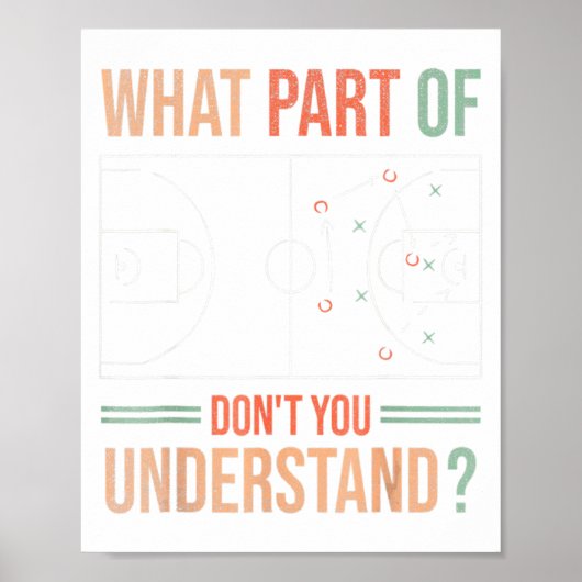 Poster Basketball Coach What Part Of Dont You Understand  (Devant)