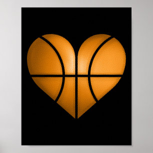 Poster Basketball Coeur Design Drôle Cadeau Pour Valentin