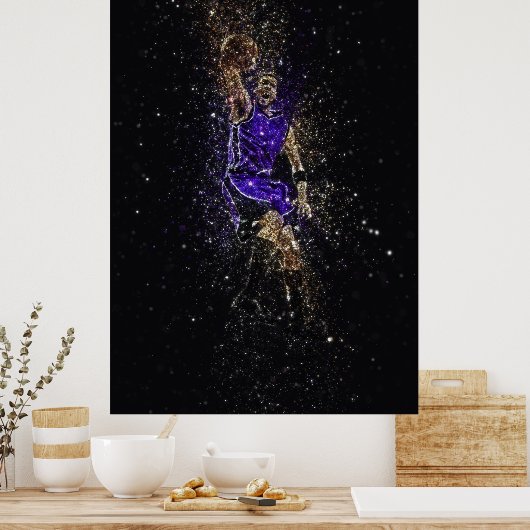 Poster Basketball dunk glitter (Cuisine)