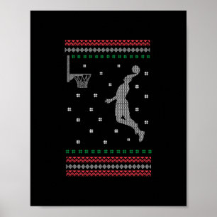 Poster basketball dunking noël sport cool laides x mas