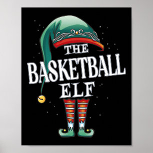 Poster Basketball Elf Christmas Group Jeu de Pyjama de No
