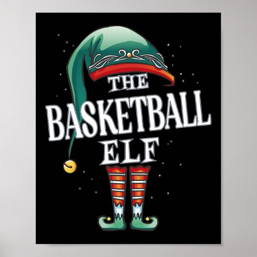 Poster Basketball Elf Christmas Group Jeu de Pyjama de No (Devant)