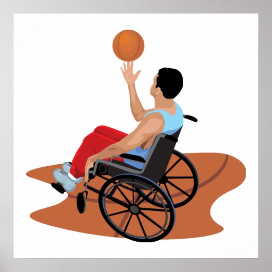 Poster basketball en fauteuil roulant (Devant)