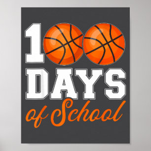 Poster Basketball Étudiant 100 Jour 100 de l'Enseignant d