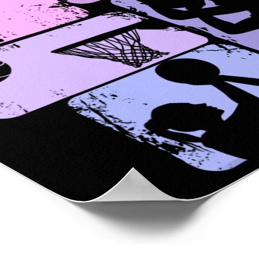 Poster Basketball Fille Filles Enfants (Coin)