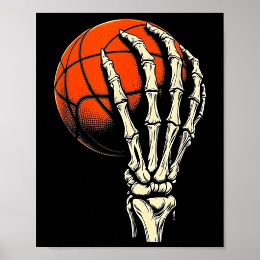 Poster Basketball Halloween squelette crâne joueur hommes (Devant)