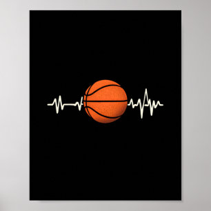 Poster Basketball Heartbeat - Amour Pour Le Jeu Tee 1