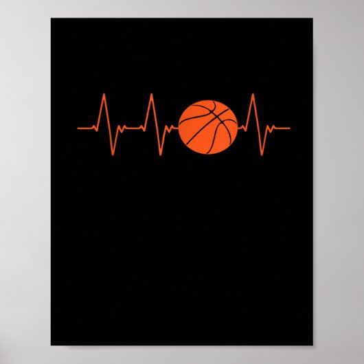 Poster Basketball Heartbeat Bball cadeau (Devant)