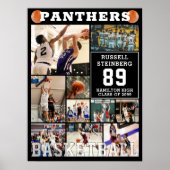 Poster Basketball High School Senior Night Photo Collage (Devant)