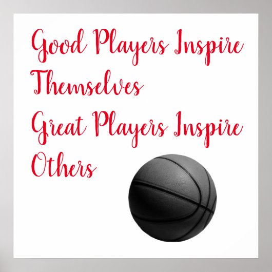 Poster Basketball Inspirational Quote Inspiration Lecteur (Devant)