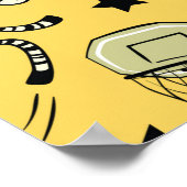 Poster Basketball jeu sans couture motif avec doodé migno (Coin)