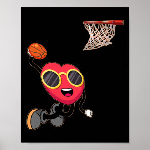 Poster Basketball Lover Hoop Loop Valentine Day