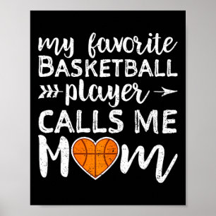 Poster Basketball Maman Mes appels favoris du joueur de b