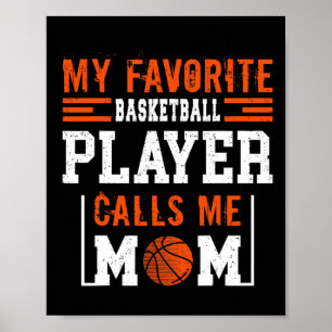 Poster Basketball Maman Mes appels favoris du joueur de b