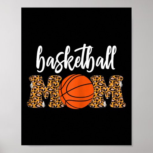 Poster Basketball Maman mignonne Leopard Basketball cadea (Devant)